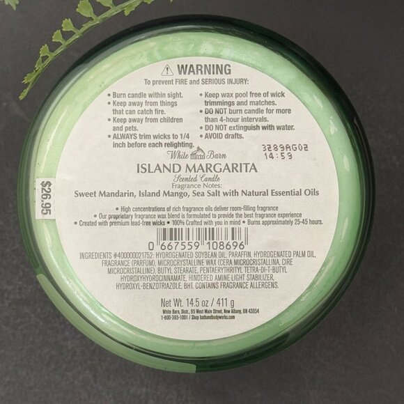 BBW Island Margarita  White Barn Bath & Body Works 3 Wick Candle - Picture 10 of 10